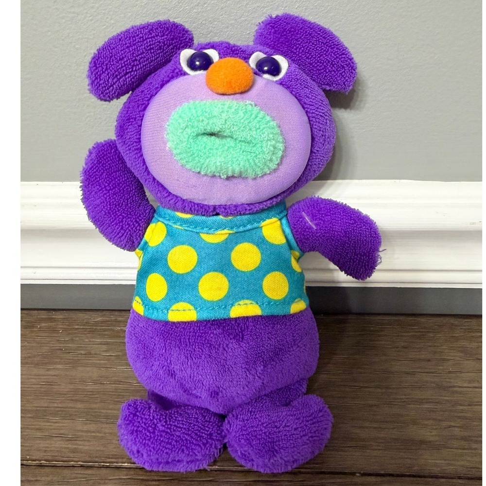 Fisher Price Sing-a-ma-jigs Purple Plush Polka Dot Shirt 2010 Mattel  *Working*